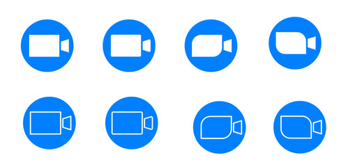 Video call.  popular application for video communications platform for video and audio conferencing, webinars, chat. Zoom video logo. Editorial vector