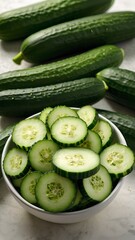 cucumber slices in a cup