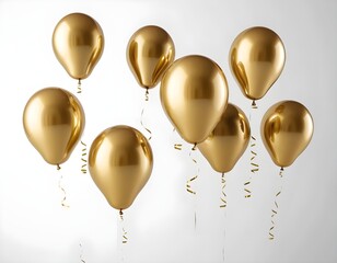 Golden Balloons Floating