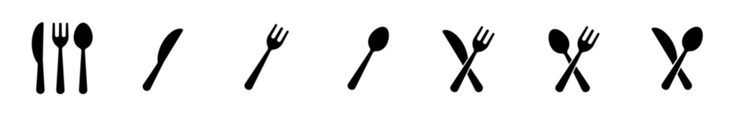 silverware icons cutlery. spoon and fork icon set. spoon, fork and knife icon vector. restaurant icon