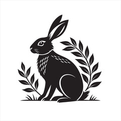 rabbit vector silhouette clip art logo design