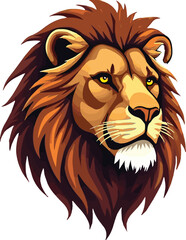 Majestic Lion Head Illustration - Vibrant and Intricately Detailed Art
