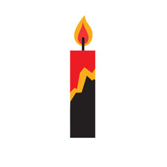 Abstract Candle Flame with Bold Colorful Background Design