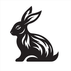 rabbit vector silhouette clip art logo design