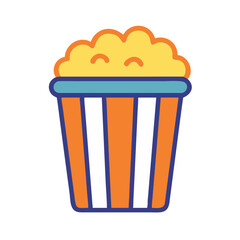 popcorn in a bucket icon vector illustration