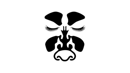 human Nasal turbinates symbol, black isolated silhouette