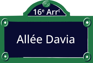 16e Arrt, Elegant Parisian Street Sign