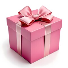 Obraz premium Pink Gift Box with Satin Bow