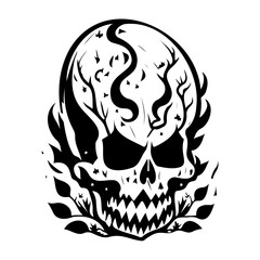 Skull's Embrace: An Abstract Vector Art Depiction