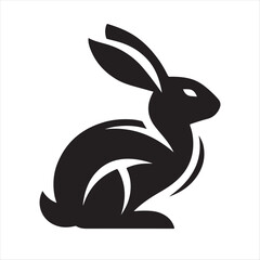 rabbit vector silhouette clip art logo design