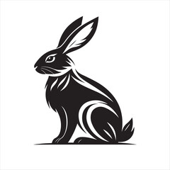 rabbit vector silhouette clip art logo design
