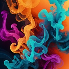 Abstract Colorful Smoke Swirls