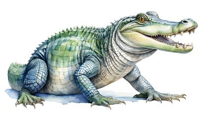 Naklejka premium Watercolor Alligator