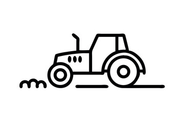 Fototapeta premium tractor working through a large field of green grass, emphasizing modern farming equipment in action during the harvest season