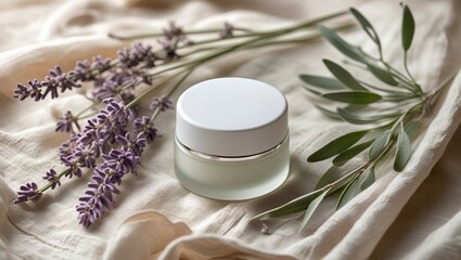 lavender cream jar mockup