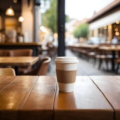Coffee to Go Relaxing at an Outdoor Cafe