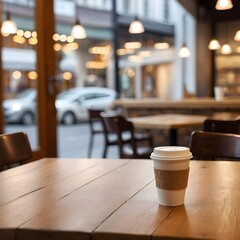 Coffee to Go in Cozy Cafe