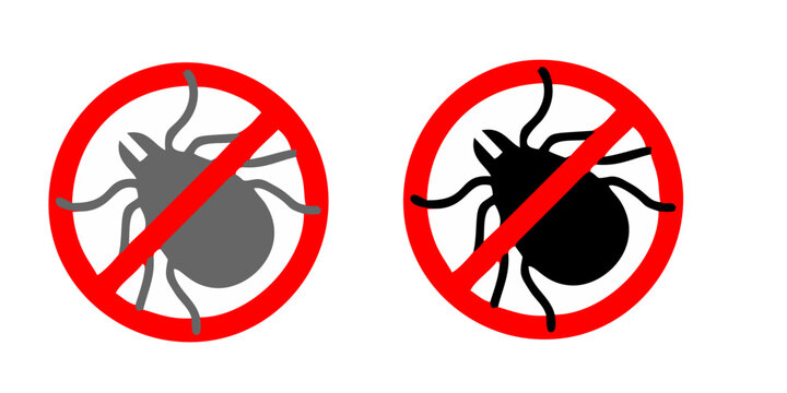 Mite parasites. Tick silhouette. Anti bug vector icon. Tick parasite warning sign. Epidemic. Human mite parasite. Mite parasites
