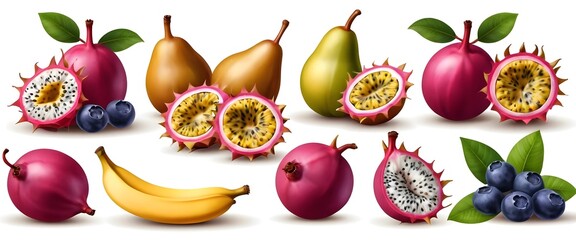 Vibrant Collection of Exotic Fruits and Berries