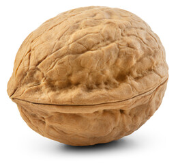 Walnut isolated png. Unpeeled walnut on white or transparent background. Perfect retouched walnut...