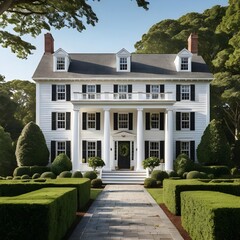 Grand Colonial Mansion with Formal Gardens