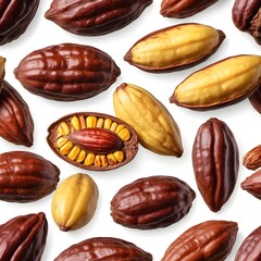 Cacao Pods and Beans -  Open and Whole