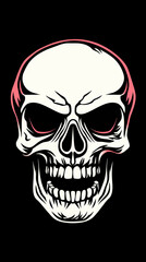Minimalist Skull Vector Illustration for T-Shirt Graphic Design in SVG Style