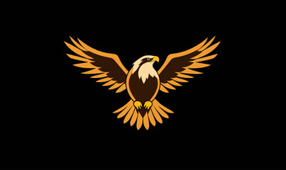 Minimalist Flat Flying Eagle Vector Logo Design for Branding and Emblems