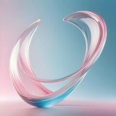 Abstract Pink and Blue Glass Swirl