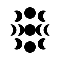 Moon Cycle Outline Vector SVG Design
