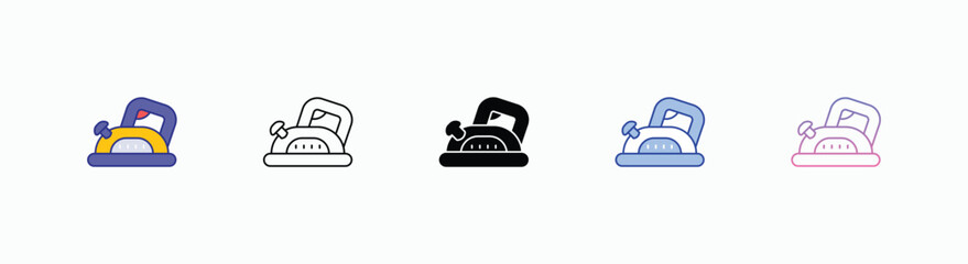 Electric Planer icons set in different style vector stock 