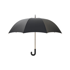 Classic Black Umbrella Isolated on Black Background Stylish Weather Protection and Rain Accessory for Men and Women