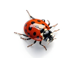 Close-up of a Ladybug on White Background