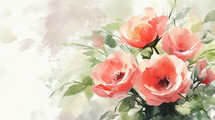 Soft watercolor flowers in pastel hues, evoking gentle beauty and serenity.