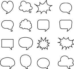 Vector Speech Bubble Icon Set – Comic and Chat Balloons Collection