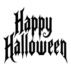 happy Halloween silhouette text