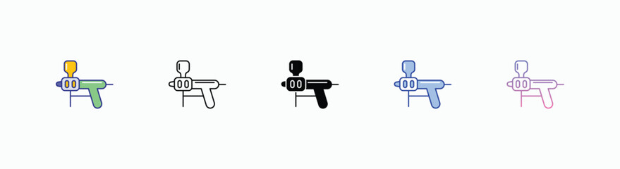 Caulking Gun icons set in different style vector stock 