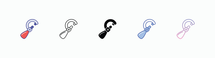 Micrometer icons set in different style vector stock 