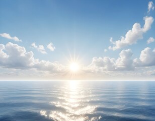 Obraz premium Serene Sunset Over Calm Ocean