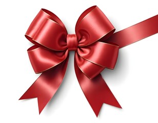 Naklejka premium Red Satin Ribbon Bow