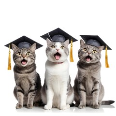 Three Graduated Cats