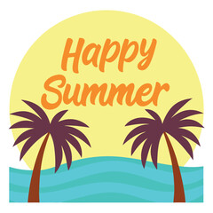 Fototapeta premium Summer vibes vector illustration. 