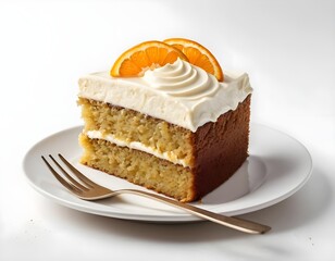 Delicious Slice of Orange Cake with Cream Cheese Frosting