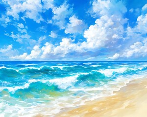 Obraz premium Tropical Beach, Sunny Sky