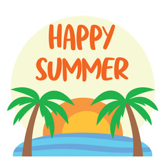 Fototapeta premium Summer vibes vector illustration. 