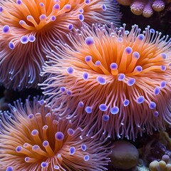 Obraz premium Vibrant Coral Polyp Close-Up