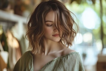 young woman sitting on a chair