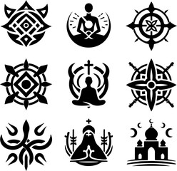 vector sketch illustration silhouette design icon logo symbol mascot religious and cultural religion 