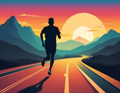 Runner Silhouette at Sunset