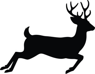 Deer Silhouette Icon Illustration for Hunting, Wildlife, Rustic Designs